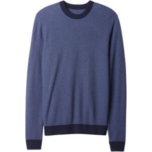 GAP‎ Mens M Blue Geometric Pattern Crew Neck Textured Long Sleeve Cotton Sweater